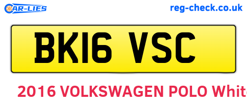 BK16VSC are the vehicle registration plates.