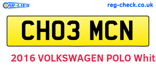 CH03MCN are the vehicle registration plates.