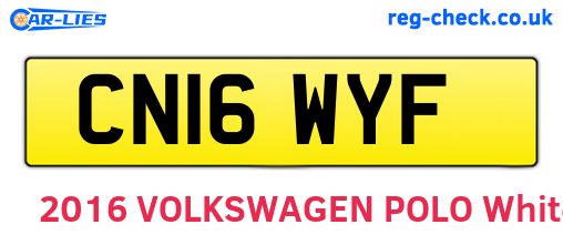 CN16WYF are the vehicle registration plates.