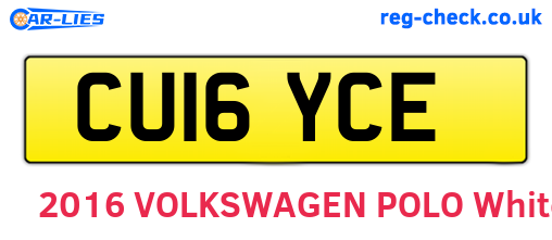 CU16YCE are the vehicle registration plates.
