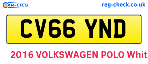 CV66YND are the vehicle registration plates.