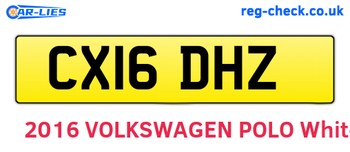 CX16DHZ are the vehicle registration plates.