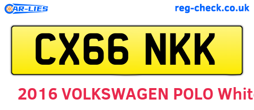 CX66NKK are the vehicle registration plates.