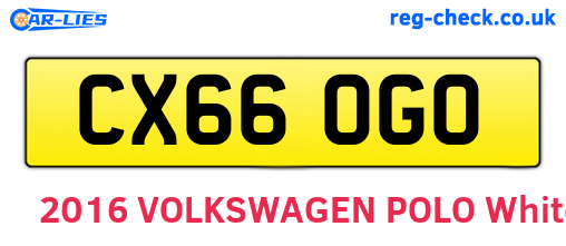 CX66OGO are the vehicle registration plates.