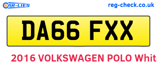 DA66FXX are the vehicle registration plates.