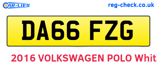 DA66FZG are the vehicle registration plates.