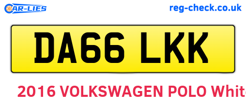 DA66LKK are the vehicle registration plates.