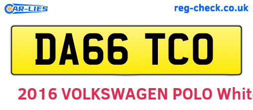 DA66TCO are the vehicle registration plates.