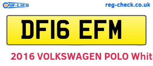 DF16EFM are the vehicle registration plates.