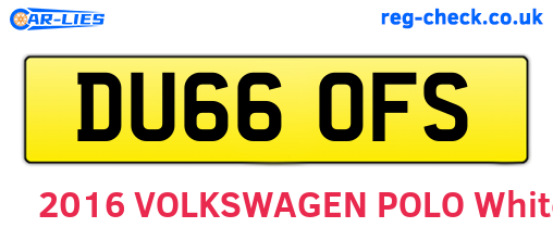 DU66OFS are the vehicle registration plates.