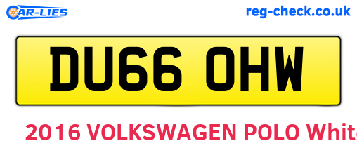 DU66OHW are the vehicle registration plates.