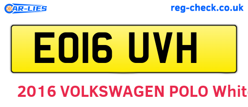 EO16UVH are the vehicle registration plates.