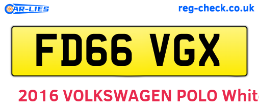 FD66VGX are the vehicle registration plates.