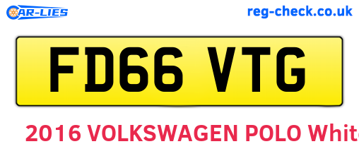 FD66VTG are the vehicle registration plates.