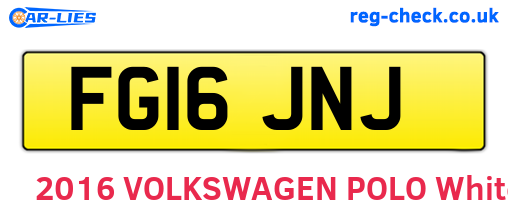 FG16JNJ are the vehicle registration plates.