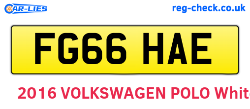 FG66HAE are the vehicle registration plates.