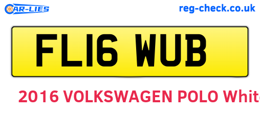 FL16WUB are the vehicle registration plates.