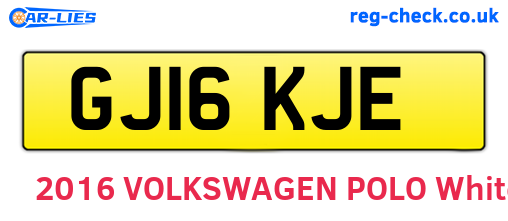 GJ16KJE are the vehicle registration plates.