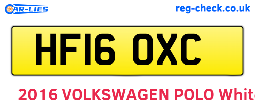 HF16OXC are the vehicle registration plates.