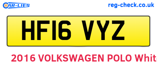 HF16VYZ are the vehicle registration plates.
