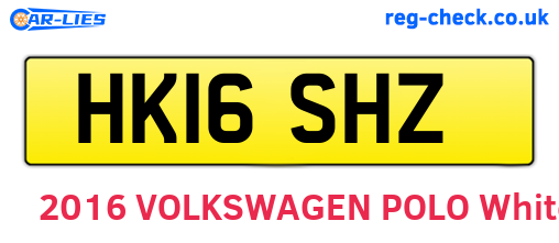 HK16SHZ are the vehicle registration plates.