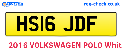 HS16JDF are the vehicle registration plates.