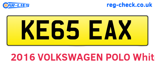 KE65EAX are the vehicle registration plates.