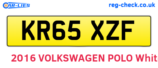 KR65XZF are the vehicle registration plates.