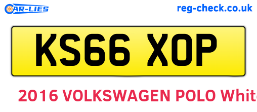KS66XOP are the vehicle registration plates.