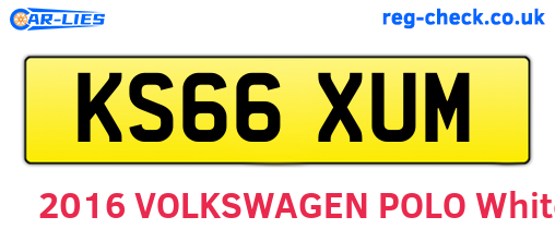 KS66XUM are the vehicle registration plates.