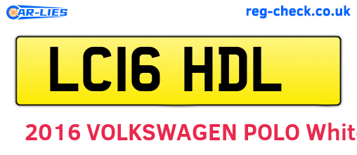 LC16HDL are the vehicle registration plates.