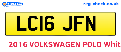 LC16JFN are the vehicle registration plates.