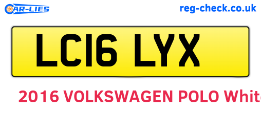 LC16LYX are the vehicle registration plates.