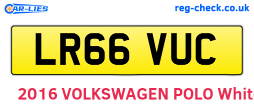 LR66VUC are the vehicle registration plates.