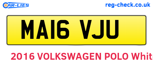 MA16VJU are the vehicle registration plates.