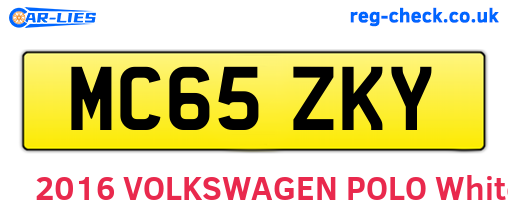 MC65ZKY are the vehicle registration plates.