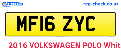 MF16ZYC are the vehicle registration plates.