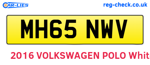 MH65NWV are the vehicle registration plates.