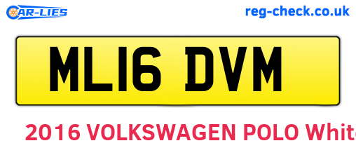 ML16DVM are the vehicle registration plates.