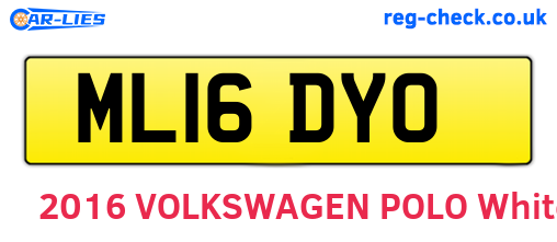 ML16DYO are the vehicle registration plates.