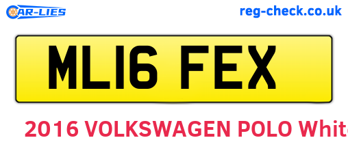 ML16FEX are the vehicle registration plates.