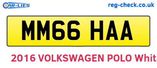 MM66HAA are the vehicle registration plates.