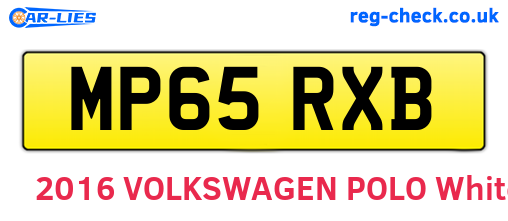 MP65RXB are the vehicle registration plates.