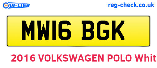 MW16BGK are the vehicle registration plates.