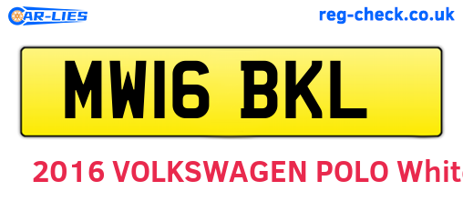 MW16BKL are the vehicle registration plates.