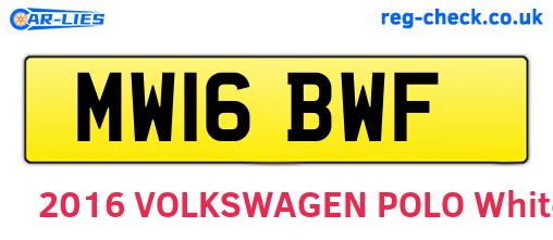 MW16BWF are the vehicle registration plates.