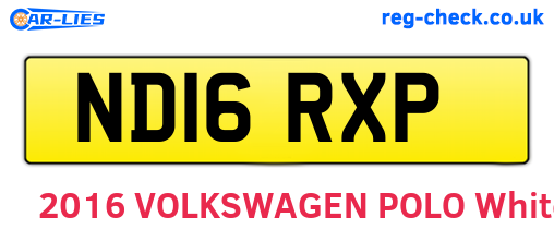 ND16RXP are the vehicle registration plates.