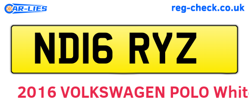 ND16RYZ are the vehicle registration plates.