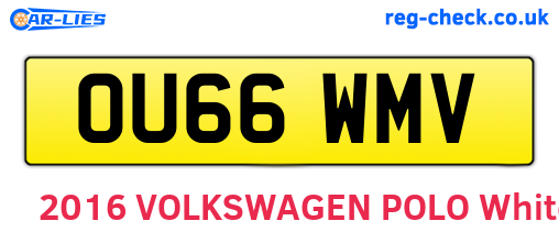 OU66WMV are the vehicle registration plates.