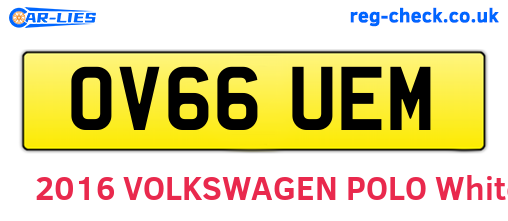 OV66UEM are the vehicle registration plates.